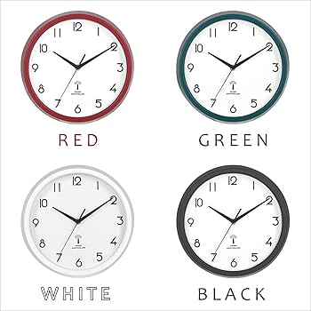 Amazon.co.jp: 不二貿易 掛け時計 電波時計 直径27cm レッド